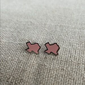 Pink Texas Shaped Stud Earrings